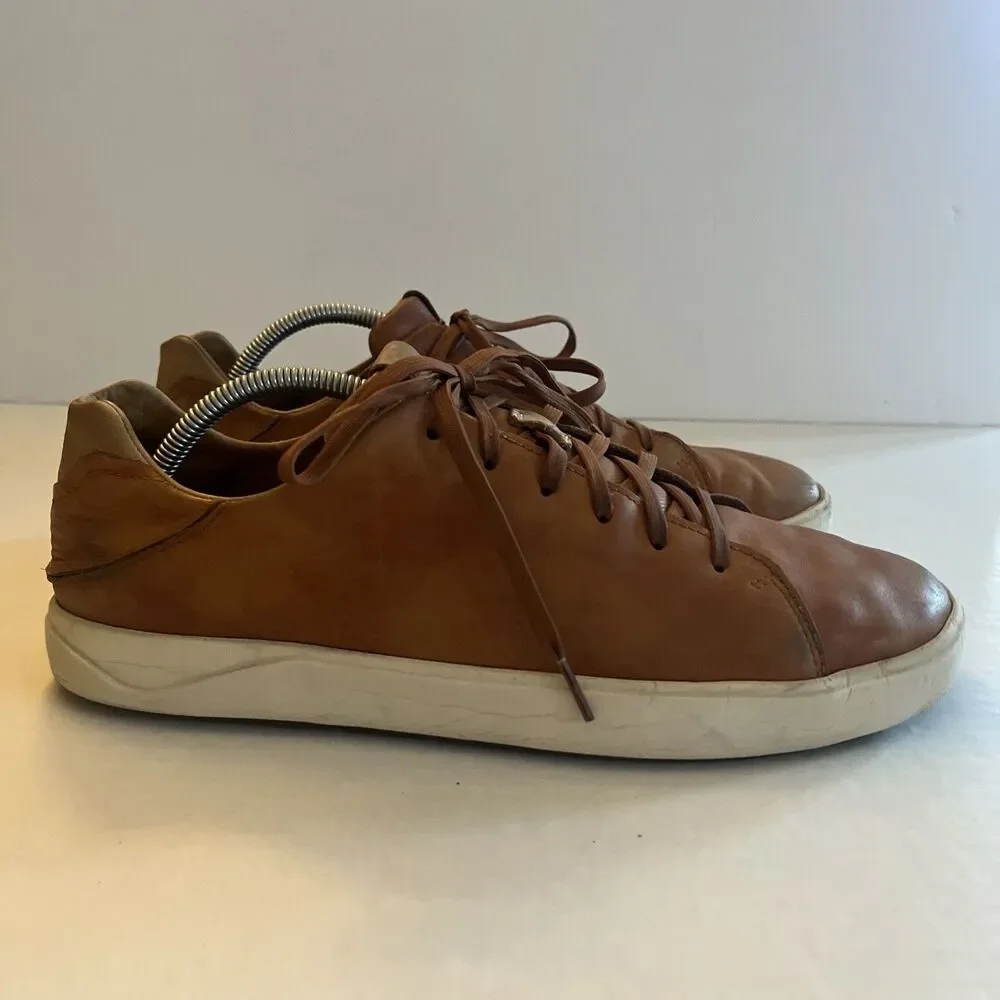 Olukai Lae'ahi li 'ili Leather Sneaker Brown Mens Lace Up Shoes SZ 11